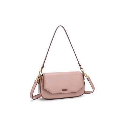 Bolsa Baguete Média Soft Rosa Alça De Ombro