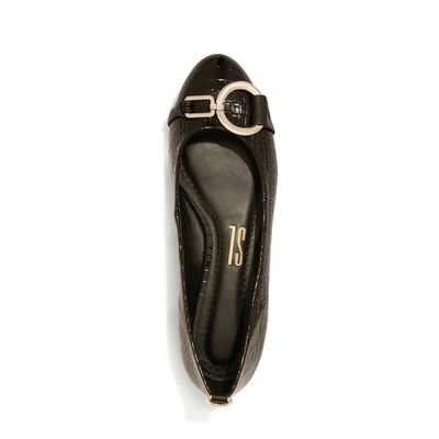 Sapatilha Croco Albany Fivela Preta