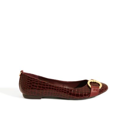 Sapatilha Croco Albany Fivela Vinho