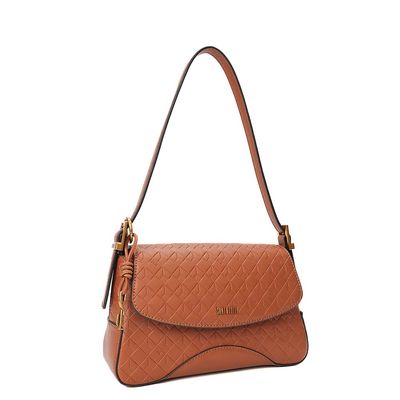 Bolsa Média Soft Cubos Caramelo Alça De Ombro