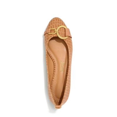 Sapatilha Croco Albany Fivela Bege