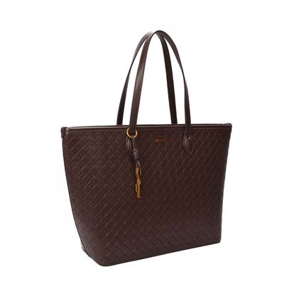 Bolsa Shopper Soft Cubos Marrom Dark Alça De Ombro