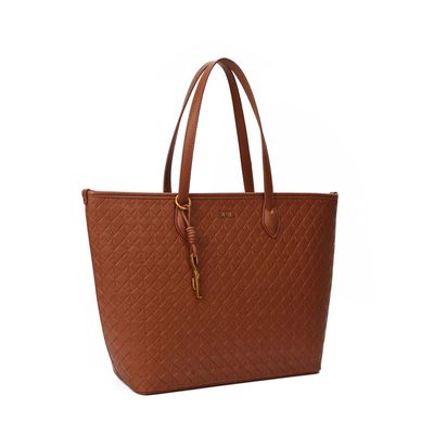 Bolsa Shopper Soft Cubos Marrom Alça De Ombro