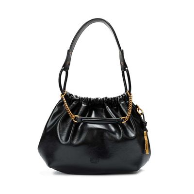 Bolsa Bucket Material Rustico Preta Alça De Ombro