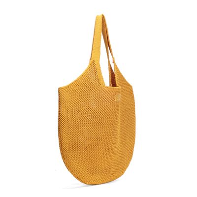 Bolsa Shopper Knit Amarela Alça De Ombro