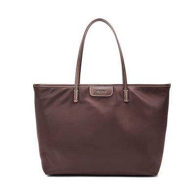 Bolsa Shopper Nylon Marrom Dark Alça De Ombro