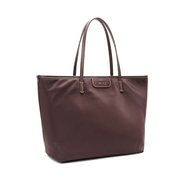 Bolsa Shopper Nylon Marrom Dark Alça De Ombro