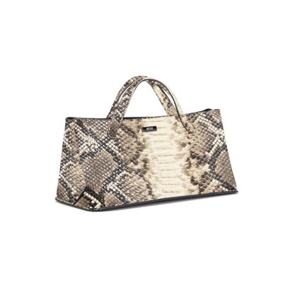 Bolsa Grande Estampa Animal Print Cobra Alça De Mão