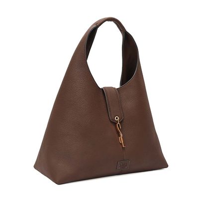 Bolsa Hobo Nobuck Marrom Dark Alça De Ombro
