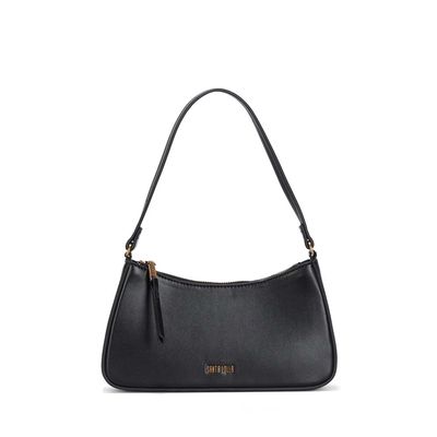 Bolsa Baguete Soft Preta Alça De Ombro