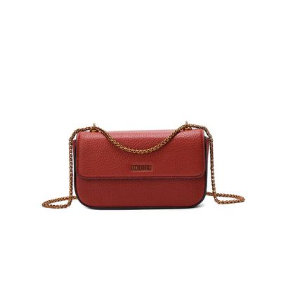 Bolsa Pequena Floater Marrom Terracota Alça Transversal Corrente