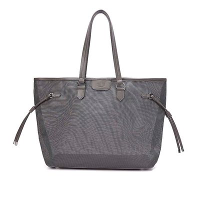 Bolsa Shopper Tela Cinza Fog Alça De Ombro