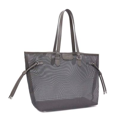 Bolsa Shopper Tela Cinza Fog Alça De Ombro