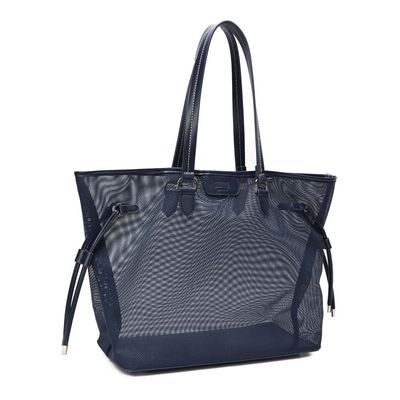 Bolsa Shopper Tela Azul Alça De Ombro