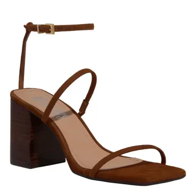 Sandália Lolla Nobuck Marrom Safari Salto Alto Grosso