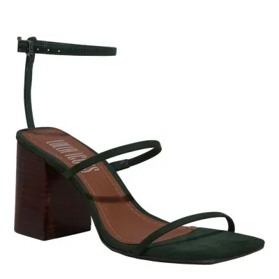 Sandália Lolla Nobuck Verde Salto Alto Grosso