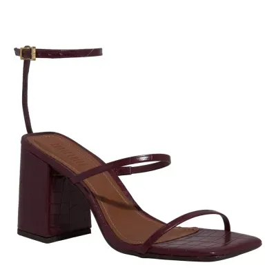 Sandália Croco Italiano Roxo Berry