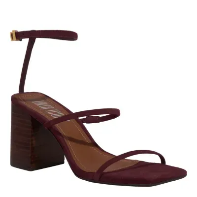 Sandália Lolla Nobuck Roxo Berry Salto Alto Grosso