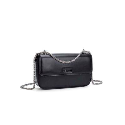 Bolsa Pequena Soft Preta Alça Transversal Corrente