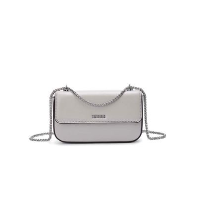 Bolsa Pequena Soft Cinza Alça Transversal Corrente
