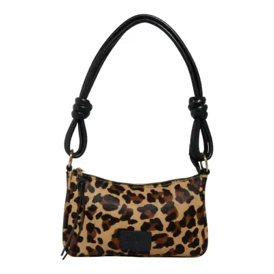 Bolsa Pequena Couro Estampa Animal Print Onça Alça De Ombro