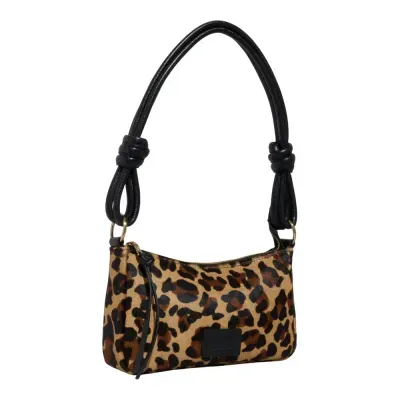 Bolsa Pequena Couro Estampa Animal Print Onça Alça De Ombro