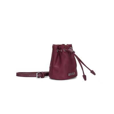 Chaveiro Mini Bolsa Bucket Nylon Roxo Berry Alça Transversal