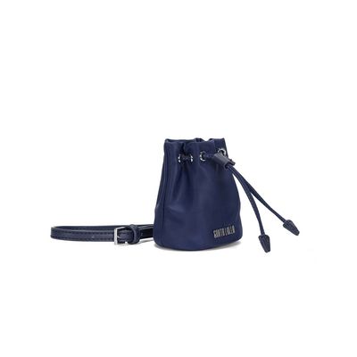 Chaveiro Mini Bolsa Bucket Nylon Azul Alça Transversal