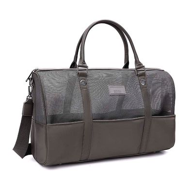 Mala Grande Tela Cinza Fog Alça Dupla