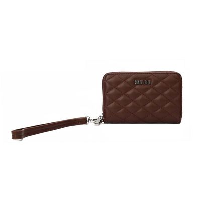 Carteira Soft Marrom Dark Alça De Mão