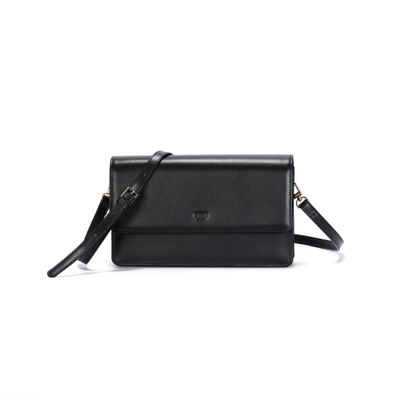 Bolsa Pequena Soft Preta Alça Transversal