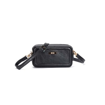 Bolsa Pequena Rustico Preta Alça Transversal