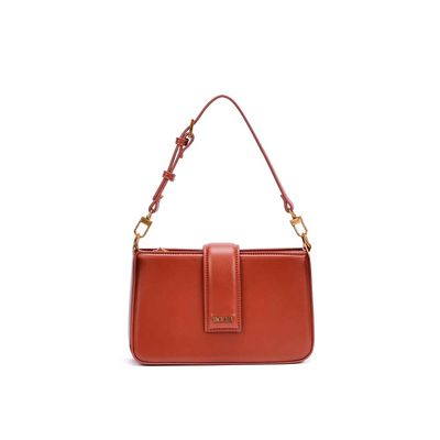 Bolsa Pequena Soft Marrom Terracota Alça De Ombro