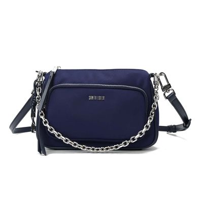 Bolsa Pequena Nylon Azul Alça Transversal