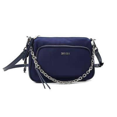 Bolsa Pequena Nylon Azul Alça Transversal