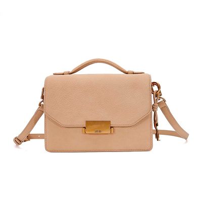 Bolsa Pequena Nobuck Bege Alça Transversal