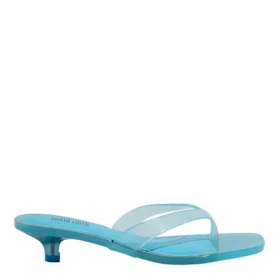Mule Thong Borracha Azul Piscine Salto Baixo