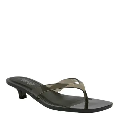 Mule Thong Borracha Preto Salto Baixo