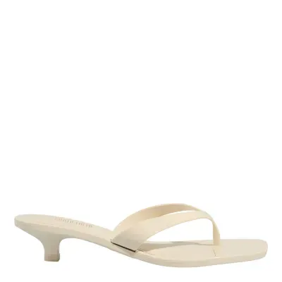 Mule Thong Borracha Branco Salto Baixo