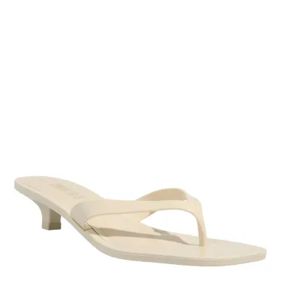 Mule Thong Borracha Branco Salto Baixo