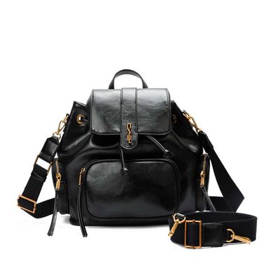 Mochila Material Rustico Preta