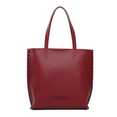 Bolsa Shopper Risco Tachas Vermelha
