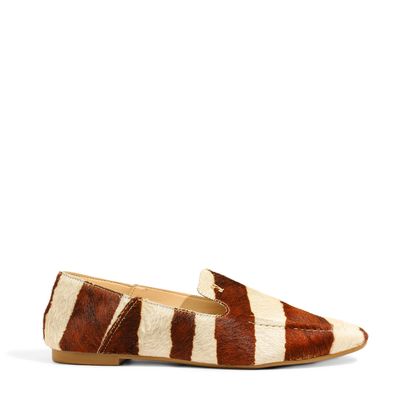 Mocassim Pelo Zebra Marrom