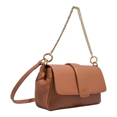 Bolsa M Couro Floater New Camelo