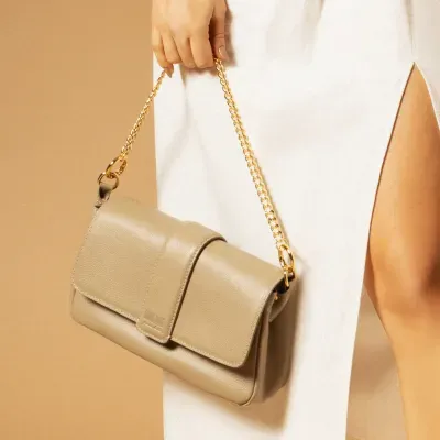 Bolsa M Couro Floater Fog