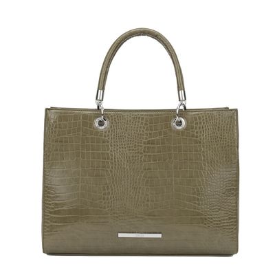 Bolsa Grande Croco Argola Verde