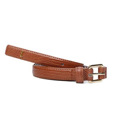 Cinto Lizard Texturizado Caramelo