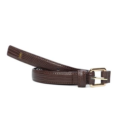 Cinto Lizard Texturizado Marrom