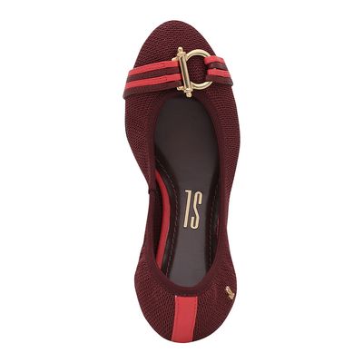 Sapatilha Tricot Argola Vinho