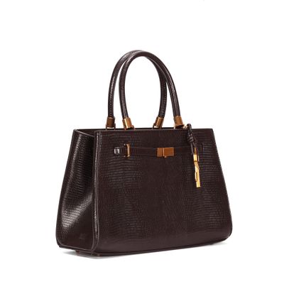 Bolsa M Material Lizard Dark Cocoa